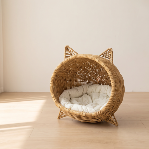 Aria | Imitation Rattan Woven Cat House Breathable All Season Cottage