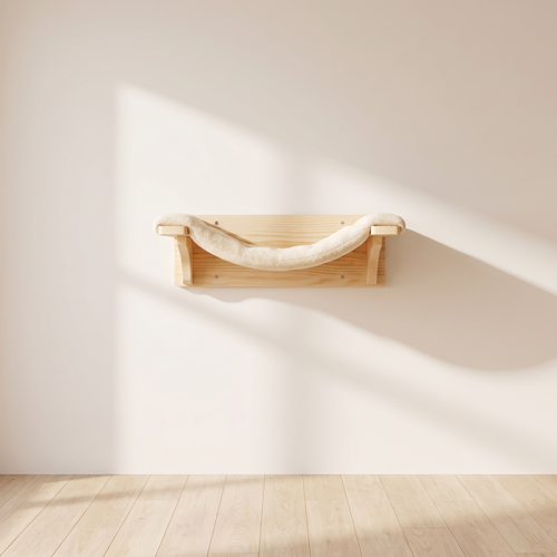 Ascent | Wall Mounted Pine Cat Ladder with Hammock and Scratching Post