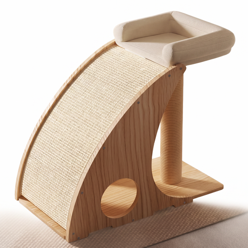 Alto | Solid Wood Three Tier Cat Climbing Frame with Sisal Scratching Post