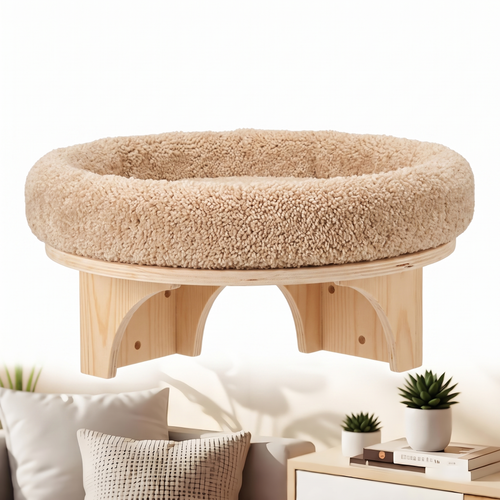 Ascent | Wall Mounted Pine Cat Ladder with Hammock and Scratching Post