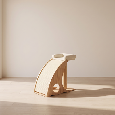 Alto cat climbing frame in a minimal room with pale oak floor