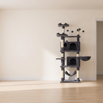 Aerie cat tower shown in a room for scale