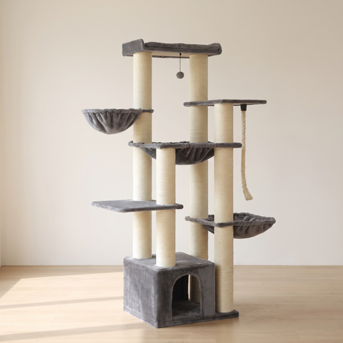 Colossus | Large Cat Tower for Big Cats with Eleven Sisal Posts and Hammock