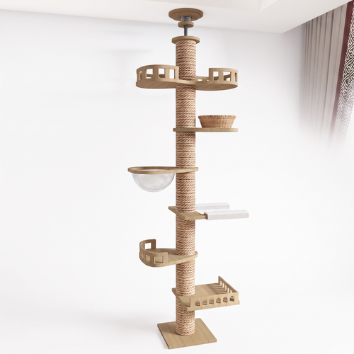 Column | Floor to Ceiling Cat Tower with Hammock for Tall Rooms