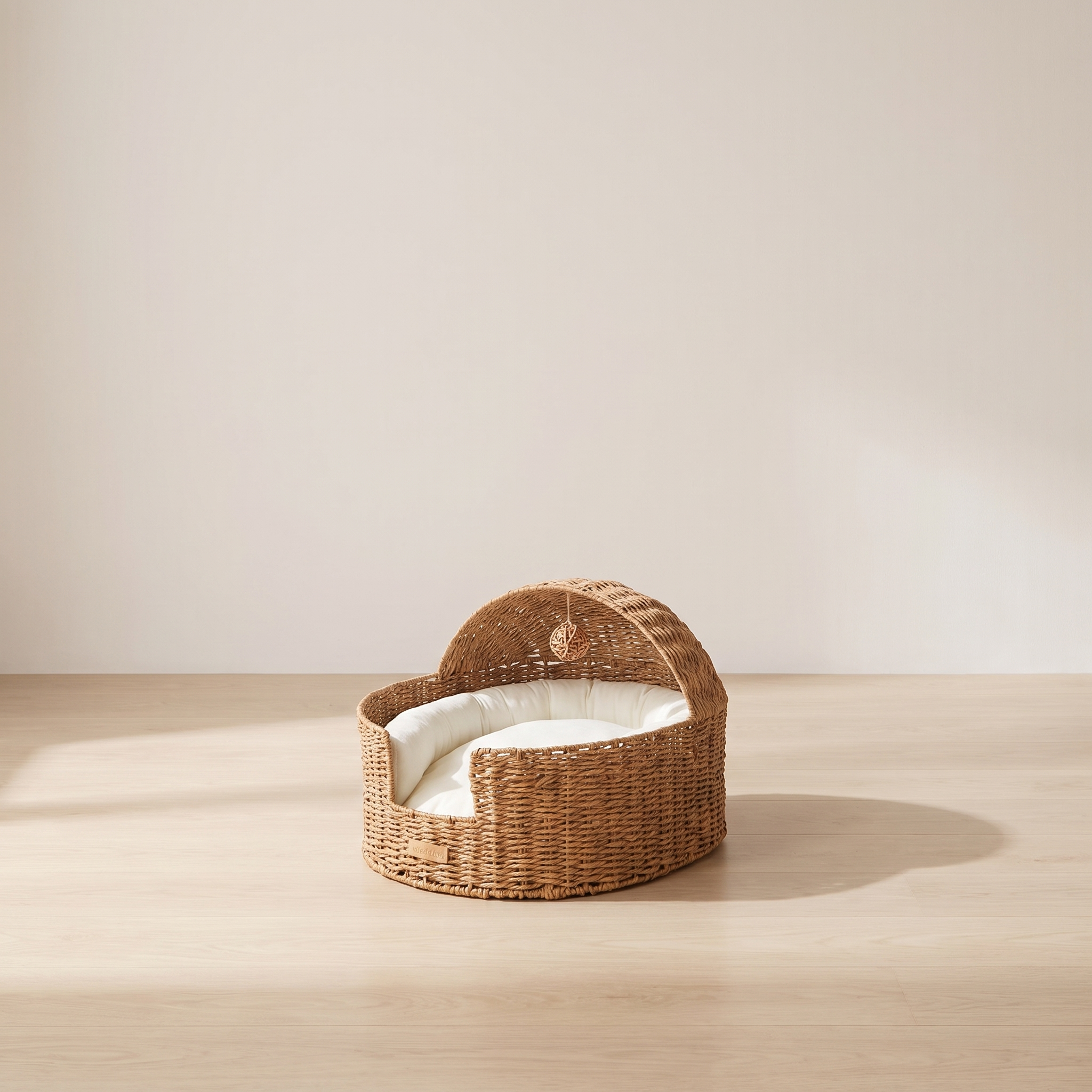 Cradela cradle bed in a minimal room with pale oak floor