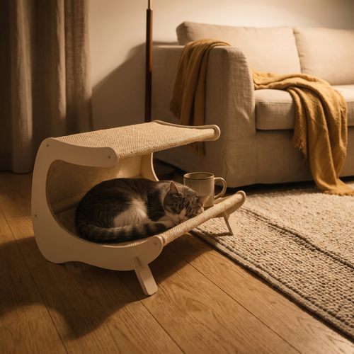 Duo | Two Level Jute Cat Scratcher Lounge Space Saving Ergonomic Design
