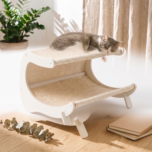 Duo | Two Level Jute Cat Scratcher Lounge Space Saving Ergonomic Design