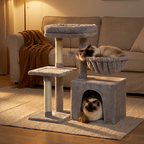 Halden | Cat Activity Tower with Big Hammock and Removable Top Perch