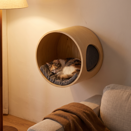 Ledge | Wall Mounted Solid Wood Cat Climbing Shelf and Springboard