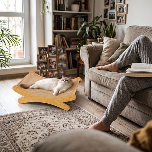 Lounge | 2 in 1 Cat Scratch Pad and Breathable Lounge Bed for Indoor Outdoor