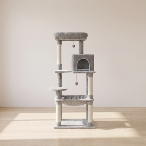 Quintet | Five Level Cat Tower for Large Cats with Oversized Hammock and Condo