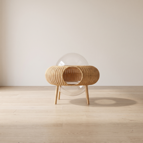 Saffra | Hand Knitted Straw Rattan Cat Nest for Year Round Indoor Comfort