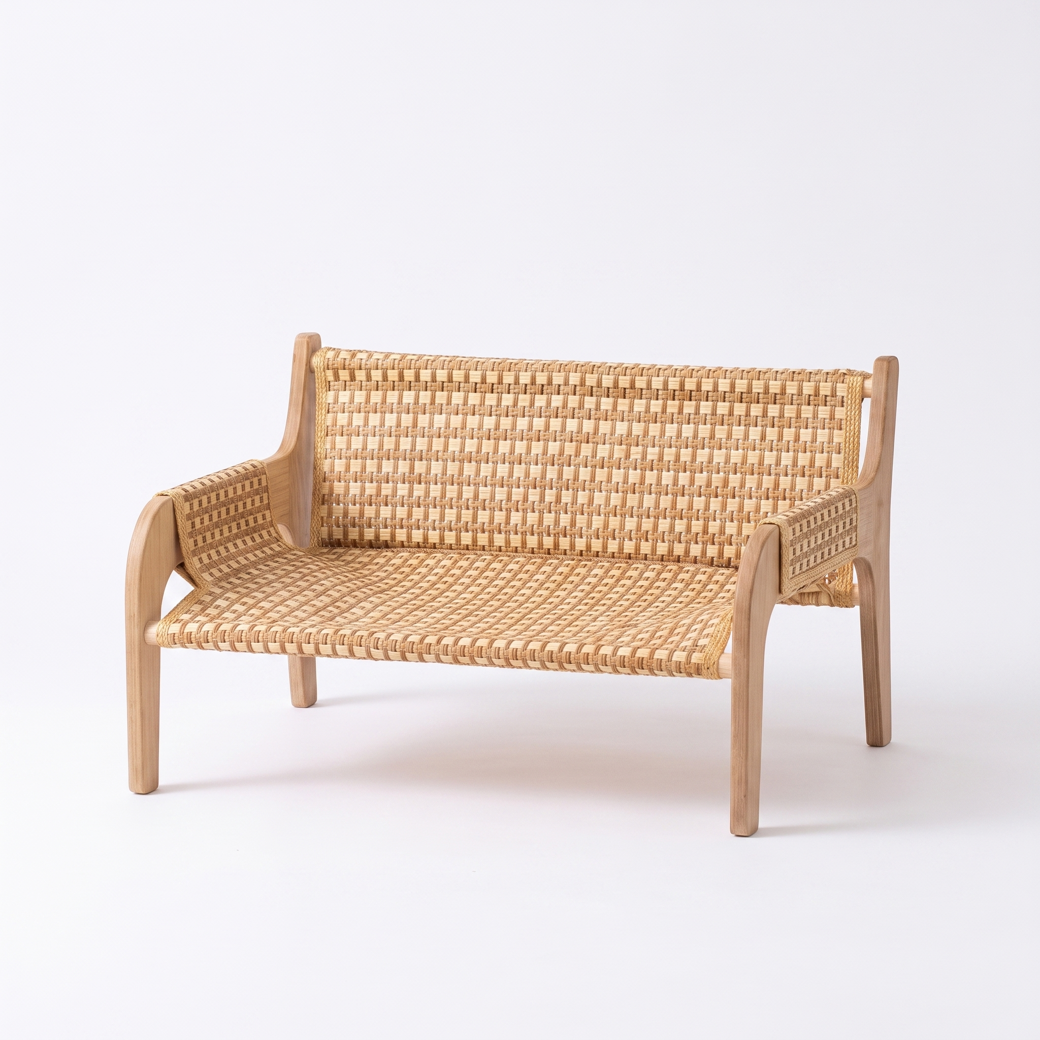 Sofira 2 in 1 rattan cat sofa and cooling mat on a plain white background
