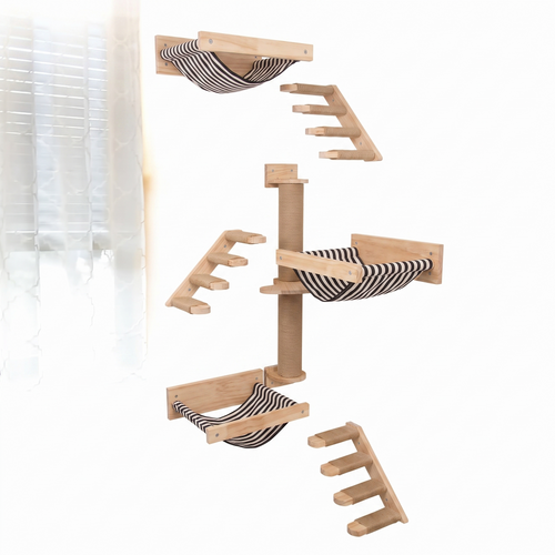Terrace | Wall Mounted Cat Climbing Shelf with Rope Ladder