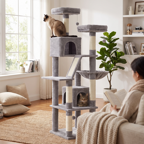 Strata | Multi Level Cat Tree Tower with Condo Hammock and Scratching Posts