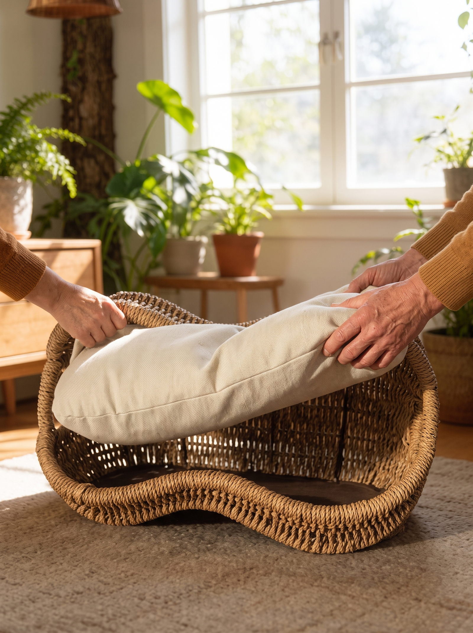 The cushion comes out