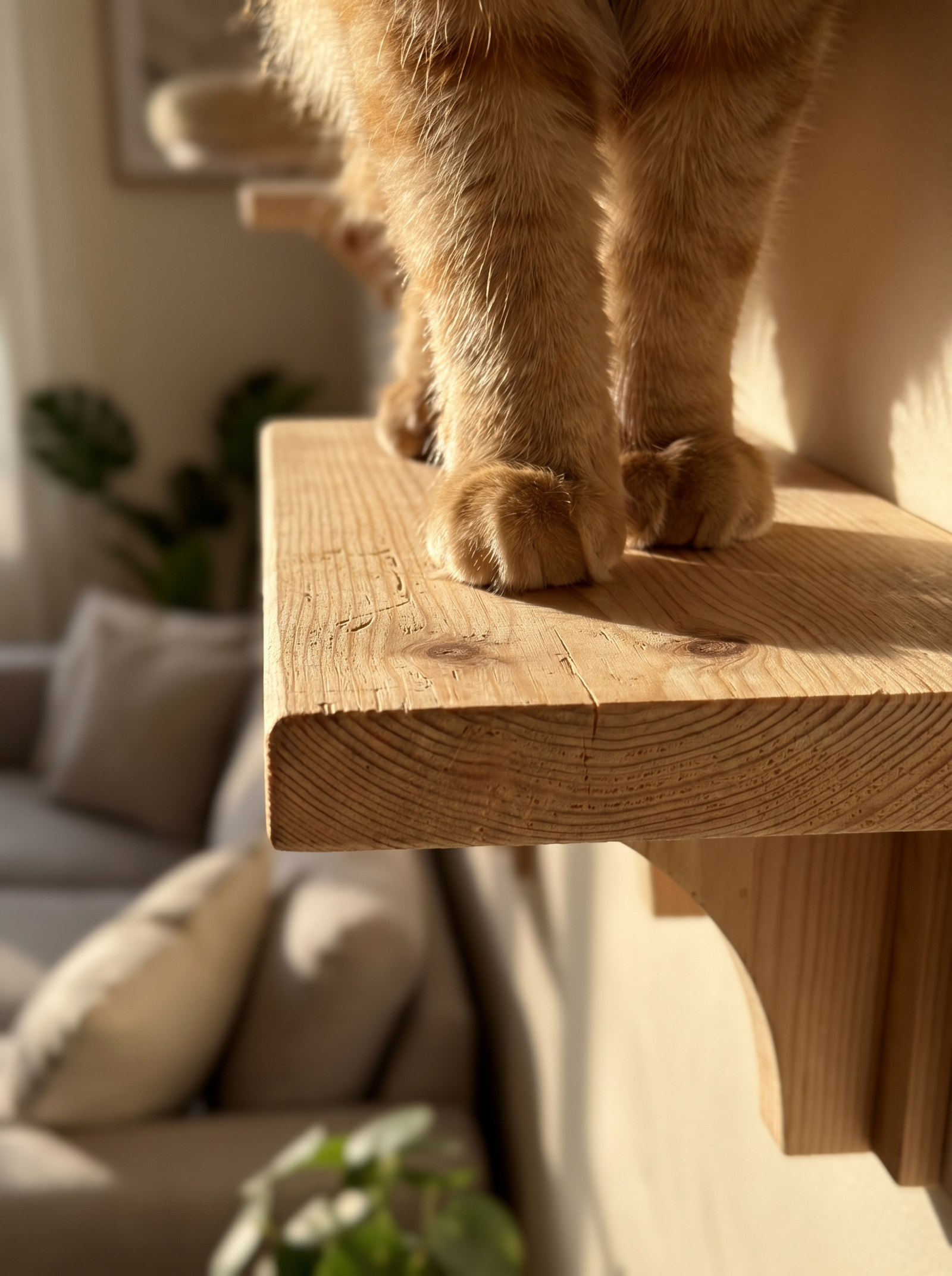 Solid pine underfoot